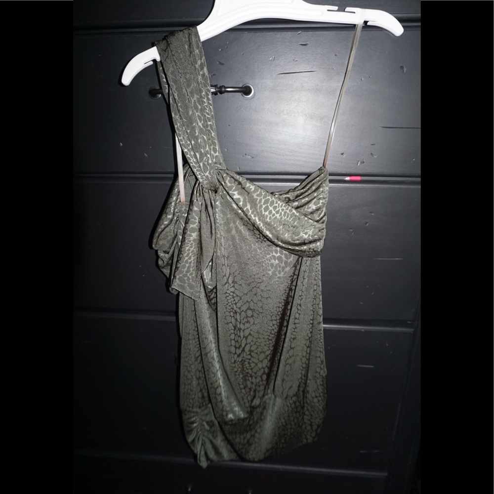 Green snake print shirt